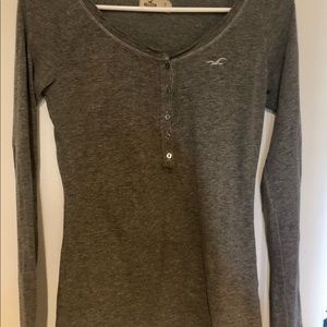Hollister gray Henley, Size S